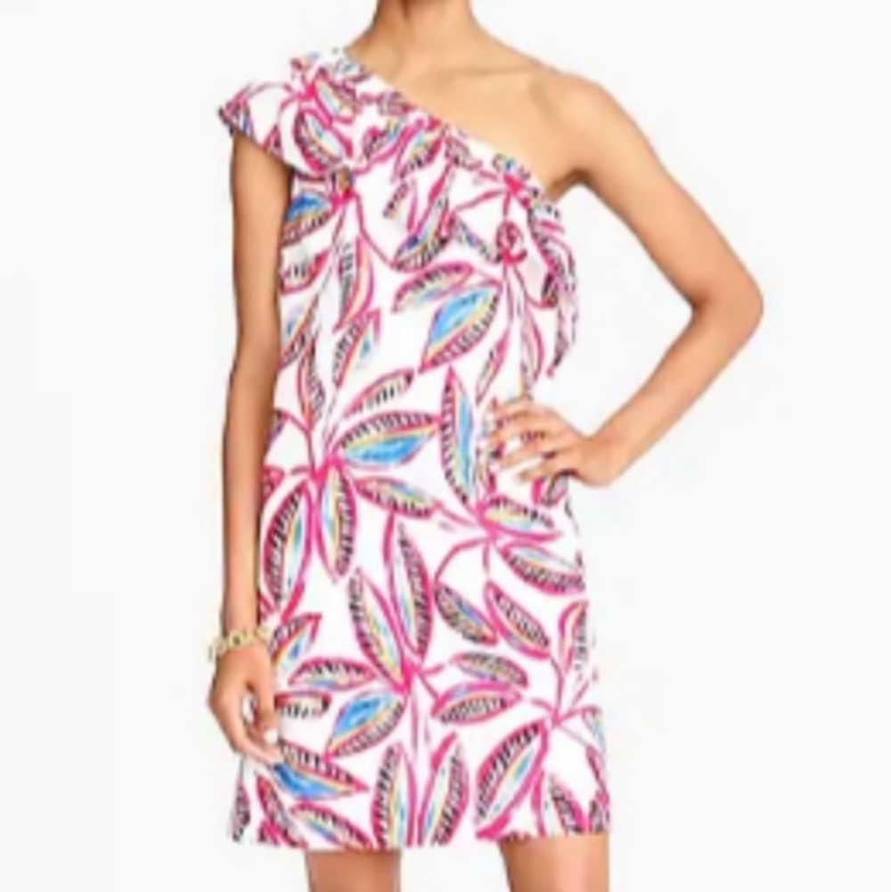 J.Crew One-shoulder Floral Print Dress Size M